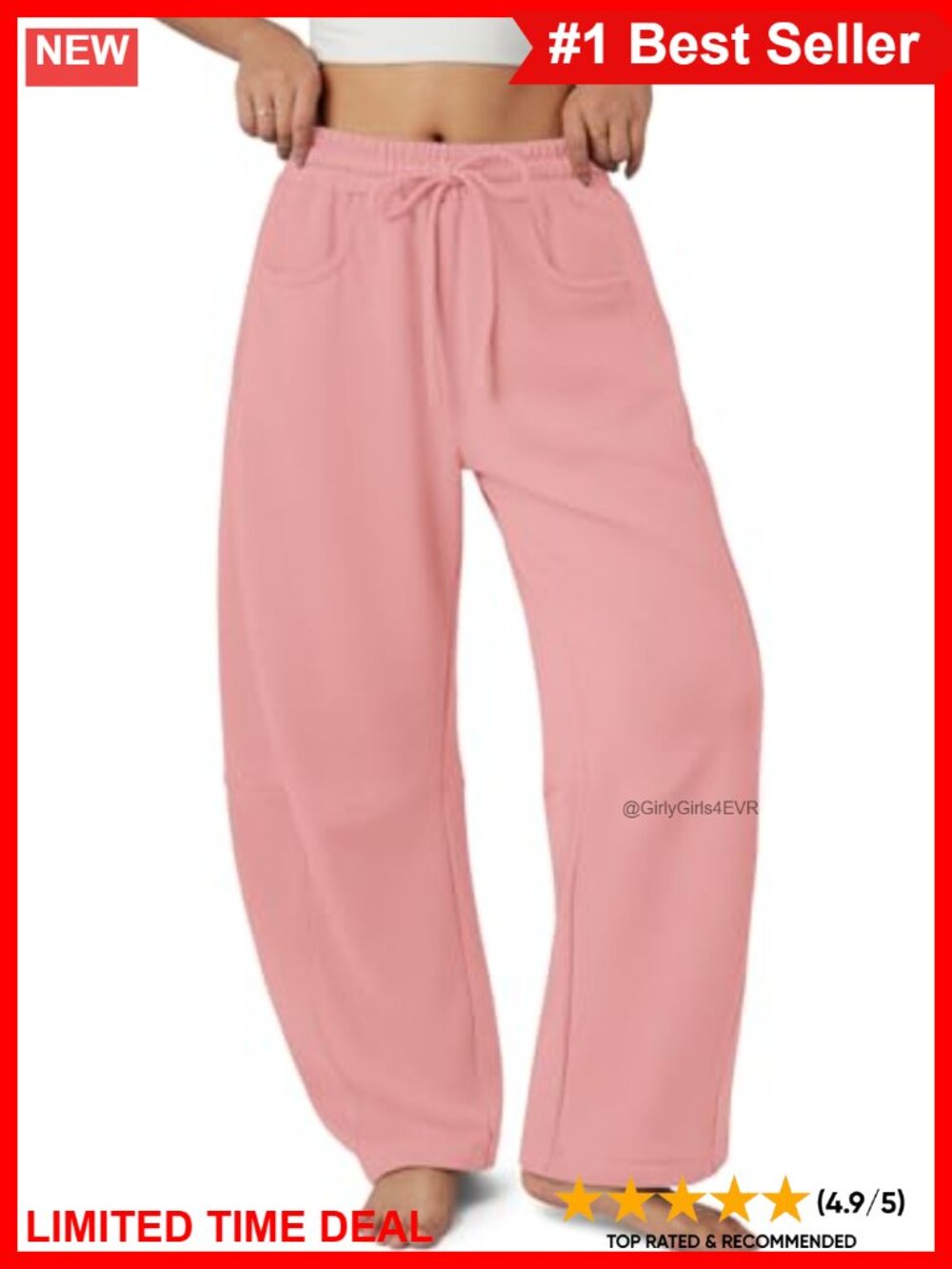 Cotton Barrel Sweatpants Wide Leg Baggy Lounge Casual Pants